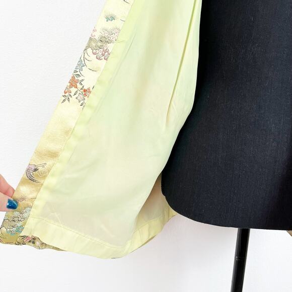 Vintage Evening Jacket Asian Floral Brocade Overlay Raglan Sleeve - Picture 6 of 9
